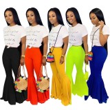 2021 autumn winter candy color flared trousers
