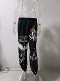 Autumn and winter new Christmas positioning printing loose fitness sports harem pants trousers