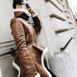 Winter fashion fur one irregular thickening stand-up collar lamb hair irregular coat