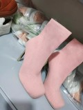2021 Square Toe Stiletto Knitted Fashion Socks Boots Large Size Stretch High Heel Boots