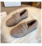 Winter net red thick bottom plus velvet warm lamb edamame peas shoes large size cotton shoes 41-43