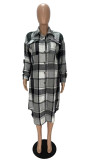 2021 autumn winter women's fashion hot selling classic Plaid Shirt wool long coat
