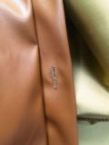 Aw2021 women's elastic Brazilian leather front button dress