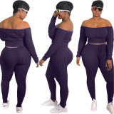 Fashion casual sports suit, one-shoulder sexy women's clothing  （Ten colors）