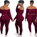 Fashion casual sports suit, one-shoulder sexy women's clothing  （Ten colors）