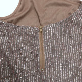 Spring and summer sexy tube top hollow show body sequin sequin nightclub dress