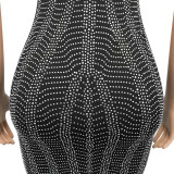 2021 sexy women's nightclub hot diamond perspective dress middle skirt