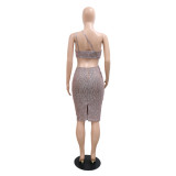 Spring and summer sexy tube top hollow show body sequin sequin nightclub dress