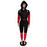 Autumn and winter hooded leisure home sports two-piece suit