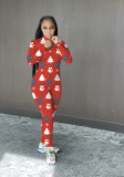 Christmas new printed jumpsuit
