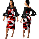 Sexy fashion digital print women's dress