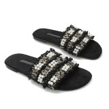 Pearl slippers summer fashion wild net red sandals