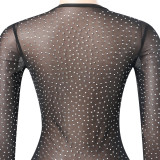 Sexy mesh, hot drill, slim dress, nightclub dress