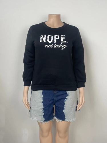 Fall/Winter Fashion Casual Printed Plus Size Sweatshirt Top