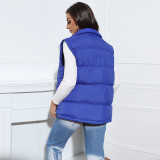 Autumn and winter warm stand-up collar sleeveless pull-on bread jacket vest cotton jacket
