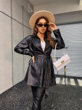 Autumn and winter casual fashion skirt PU leather jacket