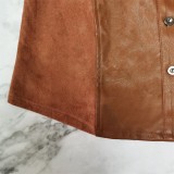 Casual PU leather stitching women's leather jacket