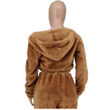 Double-sided fleece thickened zipper hooded casual sweater coat