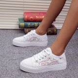 Spring and autumn new styles, plus size, casual mesh, thick-soled lace, breathable lace-up women's shoes
