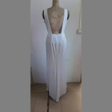 2022 new long skirt sexy white see-through ladies waist evening dress