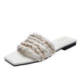 Temperament sexy sandals and slippers women woven chain flat sandals