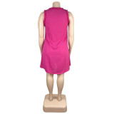 Spring / summer 2022 large women's dress V-neck fungus edge large swing skirt large women's dress
