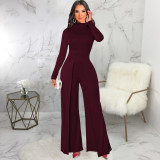 Sexy fashion solid color white-collar women's jumpsuit