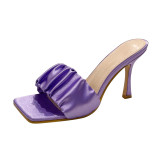 Pleated candy color sandals 35-42
