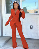 Autumn and winter casual solid color suit two-piece suit