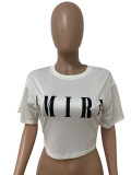 Spring / summer 2022 new solid letter printed fashion short T-shirt