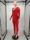 Personality strapless sexy hooded jumpsuit