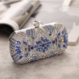 Diamond-studded acrylic buckle clutch clutch dinner bag