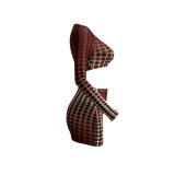 2022 Polka Dot Net Yarn Covered Hip Skirt Two-Piece Set