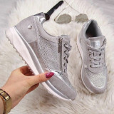 2022 old solid color rhinestone sports running shoes