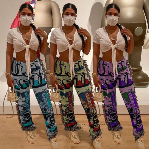 2022 spring and summer women's fashion trend hip hop pit pants