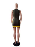 2022 spring / summer women's dress side strap fashion printed T-shirt skirt nightclub dress