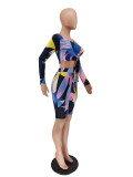 Spring / summer 2022 new print bandage two piece set