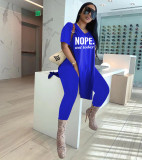 Spring / summer 2022 large women's letter printed two piece set