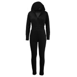 2021 autumn and winter fashion women's autumn two-piece temperament hooded casual cotton blended suit