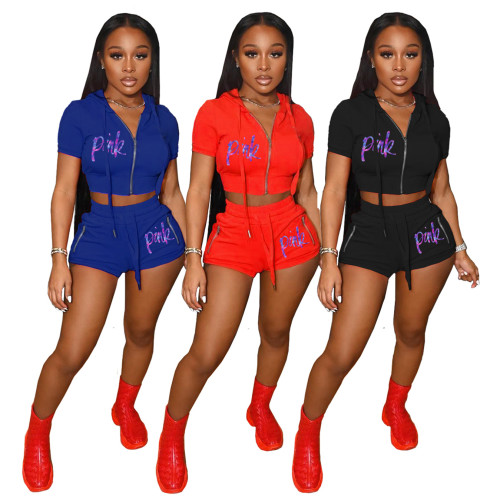 Short Sleeve Shorts Casual Sports Two Piece Set