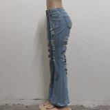 Shredded Stretch Slim Fit Flare Jeans