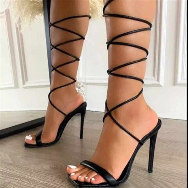 2022 spring and summer strappy high-heeled sandals