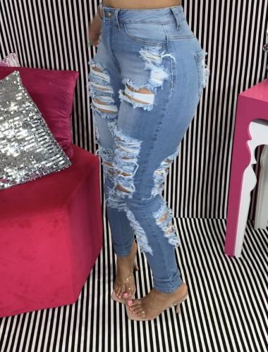 ripped fringed jeans