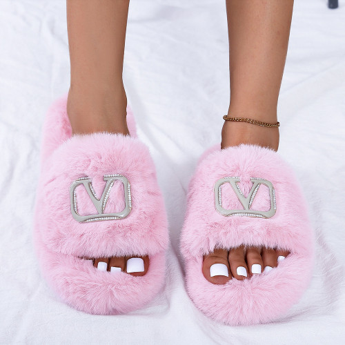 winter warm plush slippers