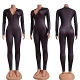 Spring and Autumn Sexy Slim Houndstooth Athleisure Jumpsuit