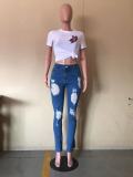 2022 spring and summer personality ripped jeans