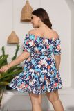 2022 summer plus size women's clothing holiday style printing casual two-piece suit