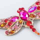 Color Diamond Alloy Diamond Rhinestone Glass Diamond Dragonfly Earrings
