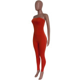 Spring/Summer tight solid color jumpsuit