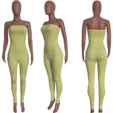 Spring/Summer tight solid color jumpsuit
